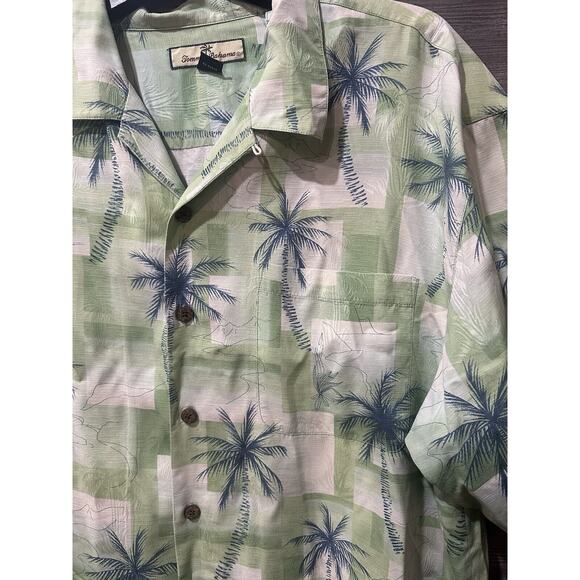 Tommy Bahama Men’s Hawaiian Shirt Size XL Green Palm Silk Beach Relax Island - Picture 2 of 9